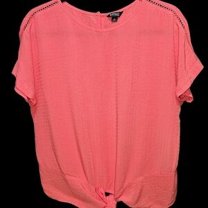 Buffalo David Bitton Pink Tie-Front Blouse